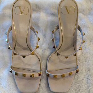 Valentino Garavani Cream Sandals with 2.5" Heels Size EU 36